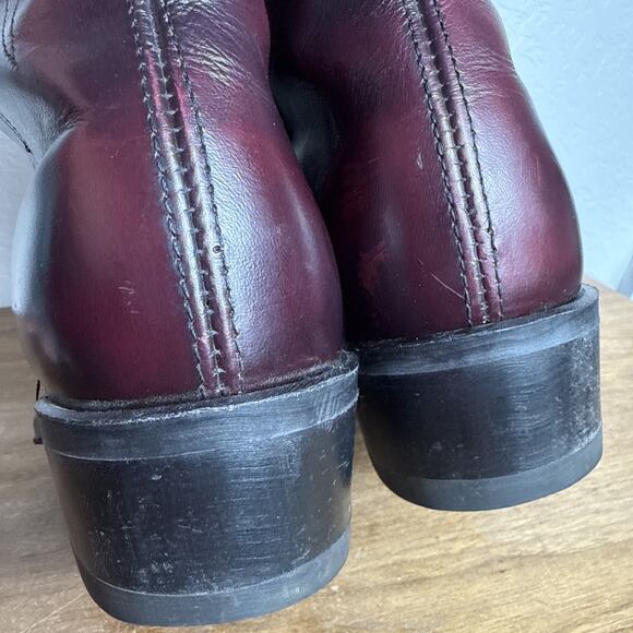 Double-H Zipper Work Boots Men's Size 9.5 EEE WIDE Slip Resistant Soles Burgundy - Picture 7 of 15